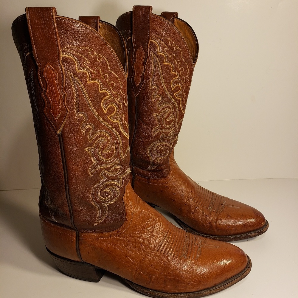 Lucchese exotic ostrich cowboy boots